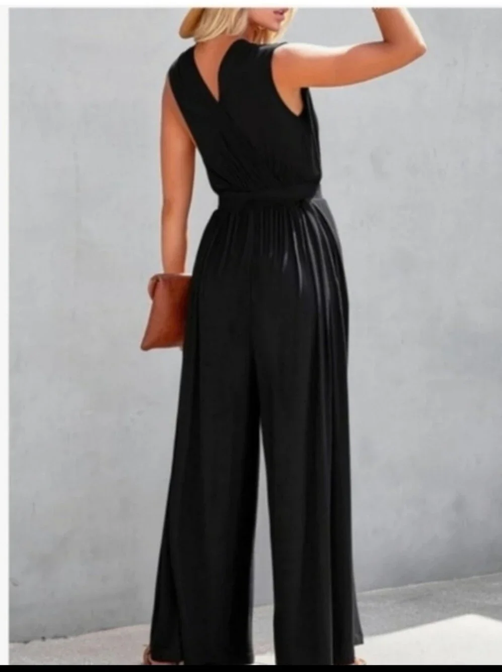 Dokotoo Sleeveless Jumpsuit Wrapped V Neck Womens Dressy Casual Size Small - Picture 2 of 6
